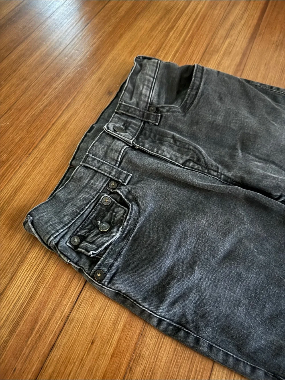 True Religion Rickey Relaxed Straight Men's Jeans Washed Black Sz 28